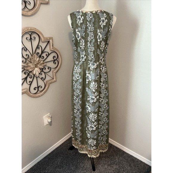 Vintage‎ Faith Smocked Tank Dress Boho Hippie Beach Multi Print XL - Picture 7 of 16